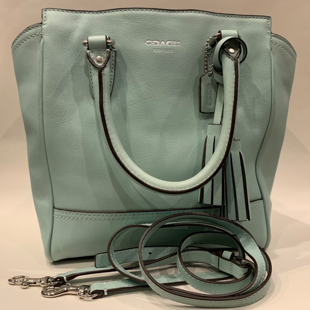 Teal Coach Satchel w/ Removable Cross-Body Strap